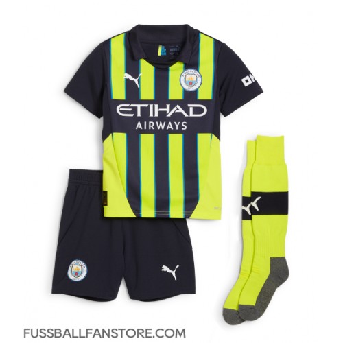 Manchester City Matheus Nunes #27 Replik Auswärtstrikot Kinder 2024-25 Kurzarm (+ Kurze Hosen)